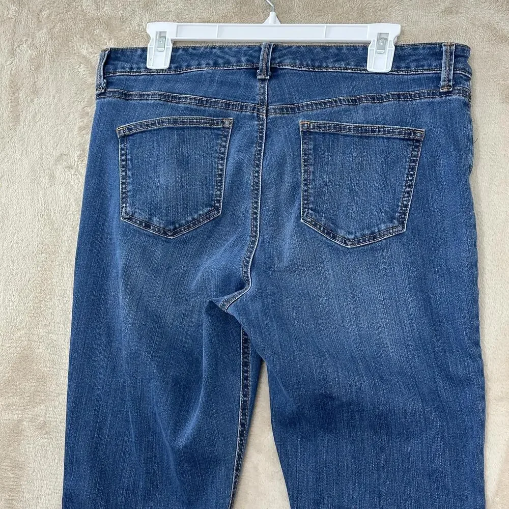 Gloria Vanderbilt Jeans Womens 12 Blue High Rise Crop Slimming Stretch Denim